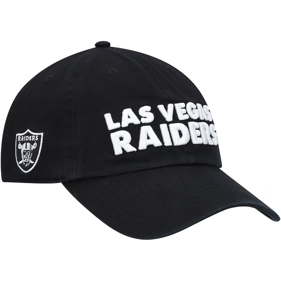 Las Vegas Raiders '47 Brand Clean Up Script Adjustable Black Hat NWT NFL OSFA - Picture 3 of 4